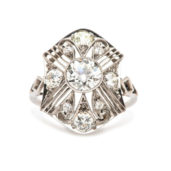 Vintage Art Deco Unique Diamond Engagement Ring | Juniper from Trumpet & Horn