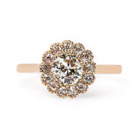 Rose Gold Edwardian Cluster Ring | Adlington from Trumpet & Horn