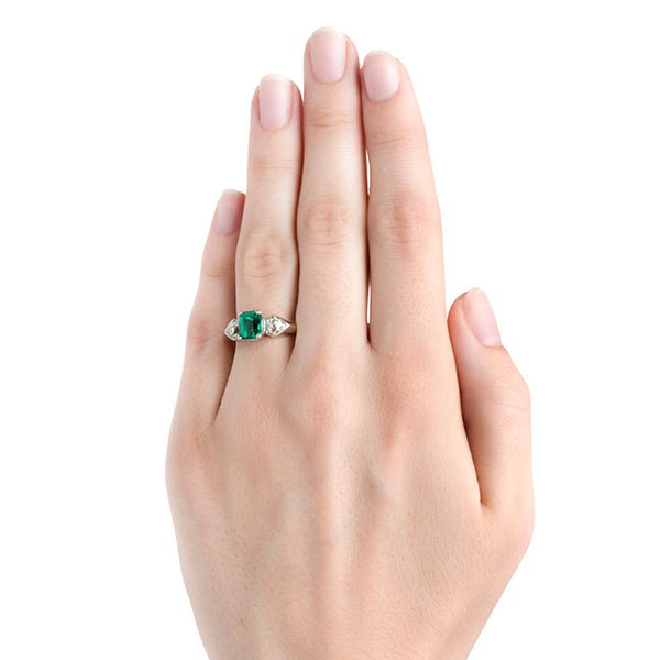 vintage emerald diamond edwardian engagement ring
