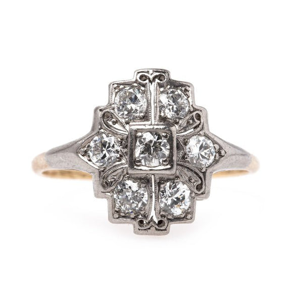 Superb Late Art Deco Engagement Ring with Old European Cut Diamonds | Lancaster from Trumpet & Horn