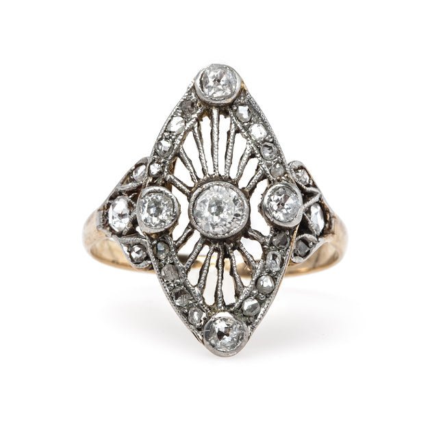 Early Edwardian Era Navette Style Engagement Ring | Lyman from Trumpet & Horn