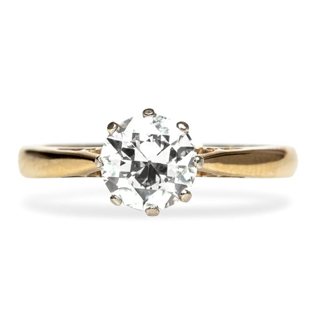 Vintage Simple Gold Solitaire Engagement Ring