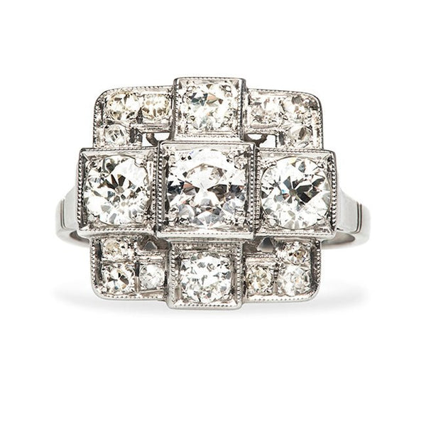 Vintage Unique Geometric Diamond Engagement Ring | Morgan Hill from Trumpet & Horn