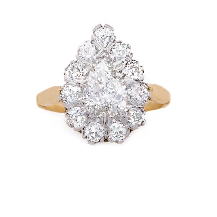 Meticulously Handcrafted Pear Shaped Diamond Ring with Halo | Wynnewood from Trumpet & Horn