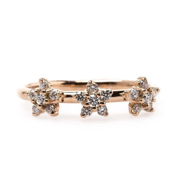 Vintage Inspired 18K Rose Gold Ring with Three Stars | Kandinsky from Trumpet & Horn