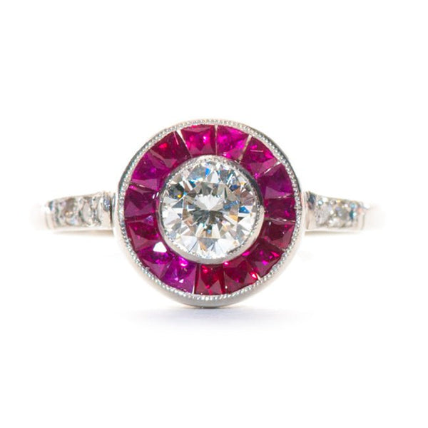 Vintage Inspired Ruby Halo Ring | Stonewall from Trumpet & Horn