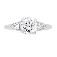 Beautifully Tapering Round Brilliant Cut Diamond Engagement Ring | Grandview from Trumpet & Horn