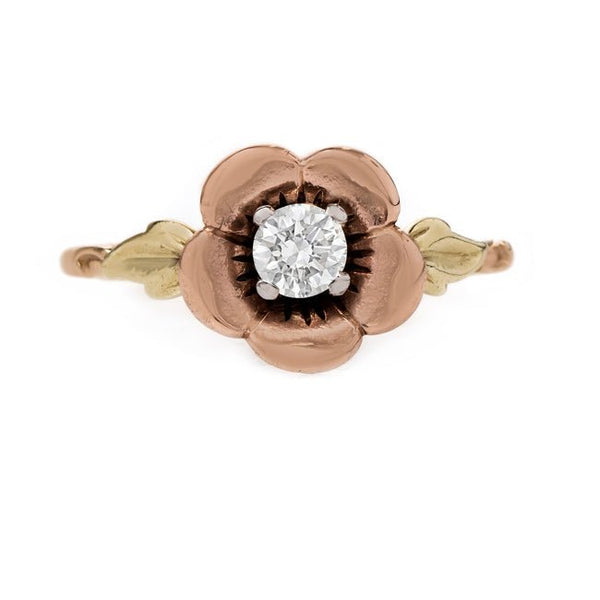 Romantic Rose Gold Flower and Diamond Engagement Ring | Potterton from Trumpet & Horn