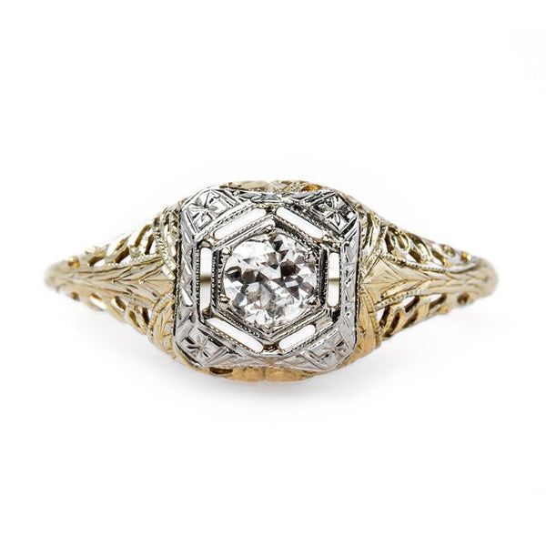 One-of-a-kind Edwardian Solitaire Ring | Lawrenceville from Trumpet & Horn