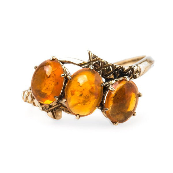 Unsual Retro Era Cabochan Fire Opal Cocktail Ring | Valleyheart from Trumpet & Horn