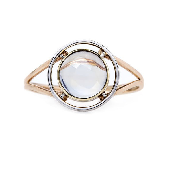 Whimsical Moonstone Ring with White Gold Halo | Lydden from Trumpet & Horn