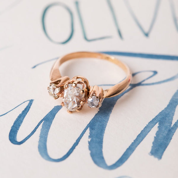 Dreamy Oval Cut Three Stone Victorian Engagement Ring | Calloway from Trumpet & Horn