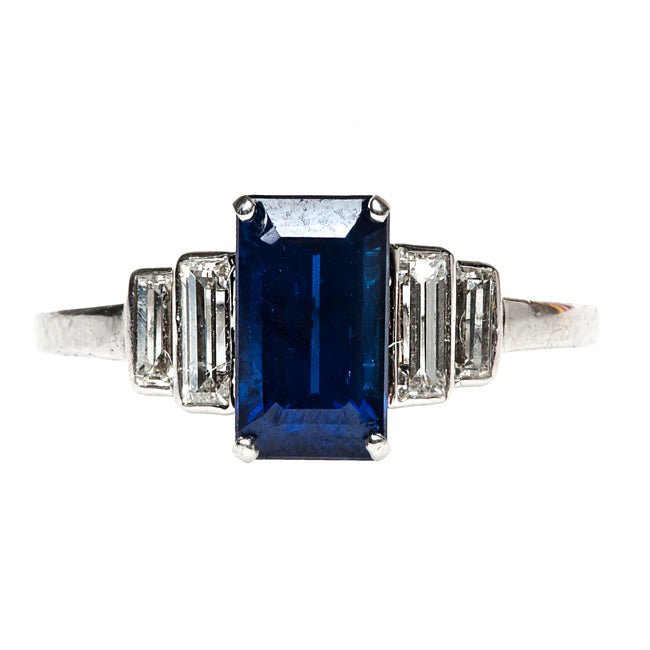 Vintage Art Deco Sapphire and Diamond Ring