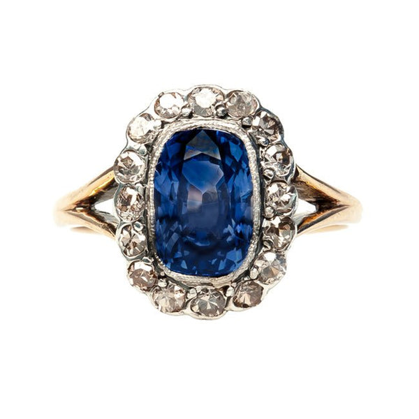 vintage Edwardian sapphire and diamond ring