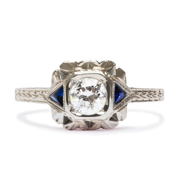 Vintage Engagement Ring | Vintage Sapphire and Diamond Ring from Trumpet & Horn