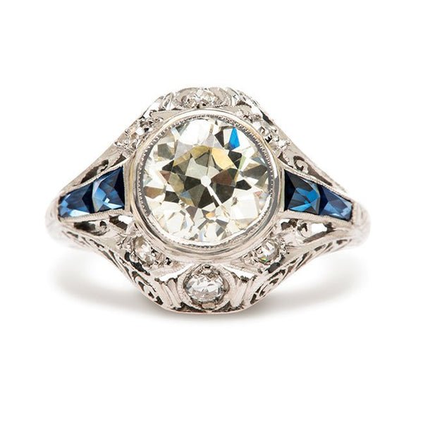 Art Deco Sapphire Diamond Engagement Ring | Potomac from Trumpet & Horn