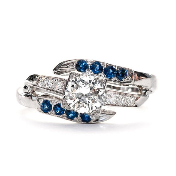 Vintage Diamond and Sapphire Ring | Vintage Engagement Ring