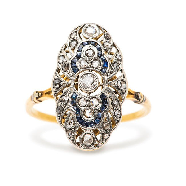 Edwardian Diamond & Sapphire Engagement Ring