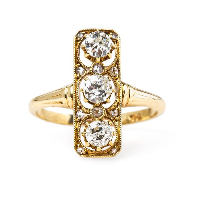 Unique Vertically Set Diamond Ring | Abbey Road from Trumpet & Horn