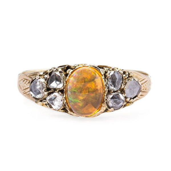 Authentic Early Victorian Era Opal Engagement Ring with English Hallmarks | Boulder Creek from Trumpet & Horn