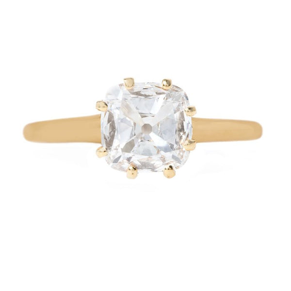 Perfect Victorian Era Solitaire with Cushion Cut Diamond | Juniper Bay from Trumpet & Horn