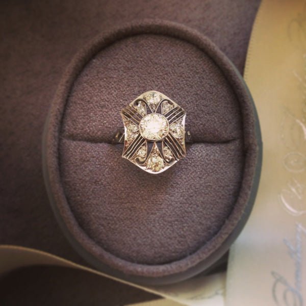 Vintage Art Deco Unique Diamond Engagement Ring | Juniper from Trumpet & Horn