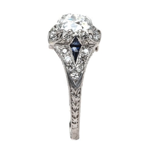 Impeccable Edwardian Era Diamond Engagement Ring with Sapphire Accents | Waterfront from Trumpet & Horn