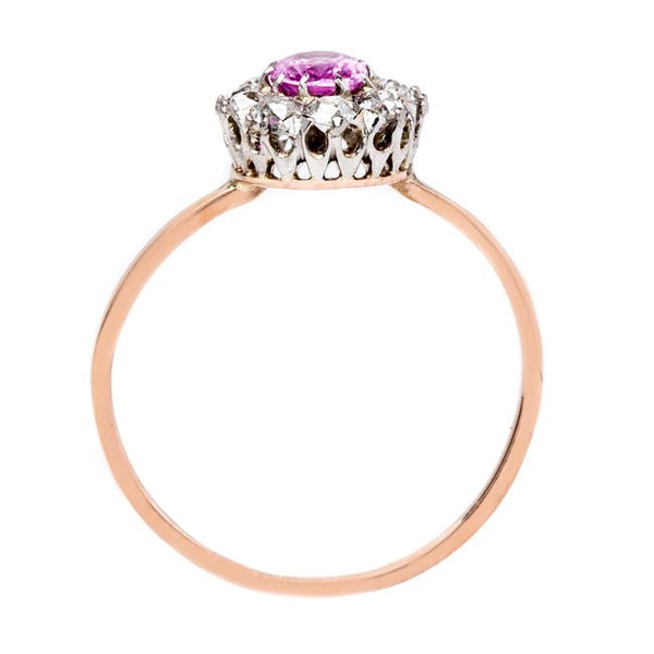 Antique Pink Sapphire Halo Ring | Waveny from Trumpet & Horn
