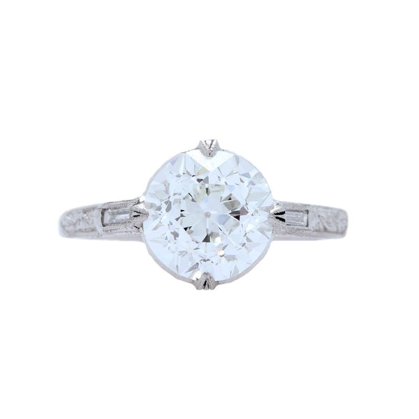 A Marvelous Art Deco Platinum and Diamond Engagement Ring | Wellsworth