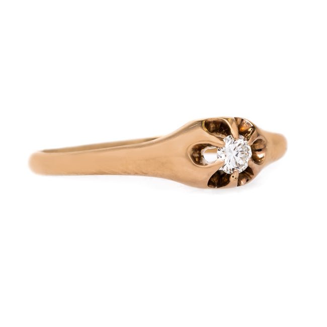 Petite Victorian Solitaire Ring in a Buttercup Setting | Westerly from Trumpet & Horn