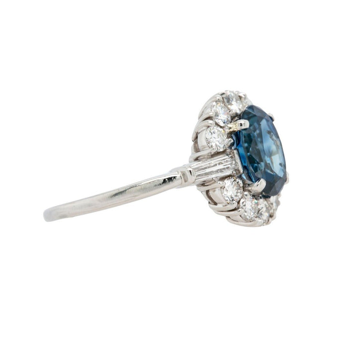 Fab Mid Century Modern Sapphire & Diamond Halo Ring | Whidbey Island