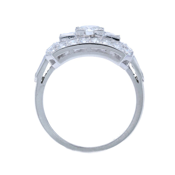 A Marvelous Platinum and Diamond Art Deco Engagement Ring | White Plain