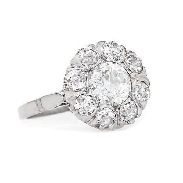 Dazzling White Gold and Diamond Cluster Ring | White Hills from Trumpet & Horn
