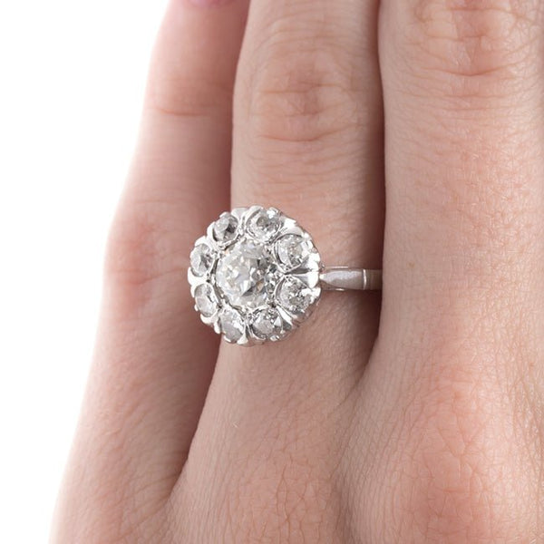Dazzling White Gold and Diamond Cluster Ring | White Hills from Trumpet & Horn