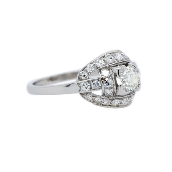 Fabulous and Authentic Art Deco Platinum and Diamond Engagement Ring | Whitworth