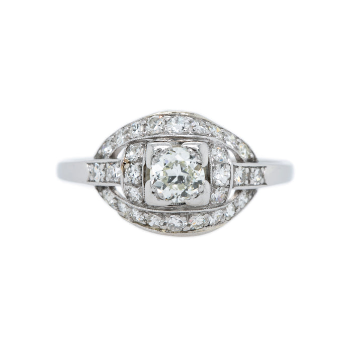 Fabulous and Authentic Art Deco Platinum and Diamond Engagement Ring | Whitworth