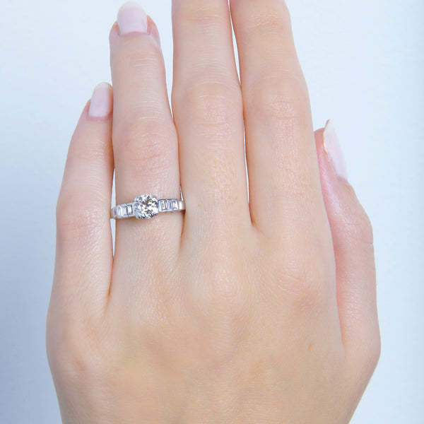 A Gorgeous Art Deco Platinum and Diamond Engagement Ring