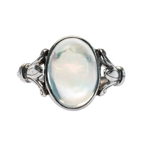 Willowbrook Edwardian Era Platinum Ring with Transparent Opal from Trumpet & Horn