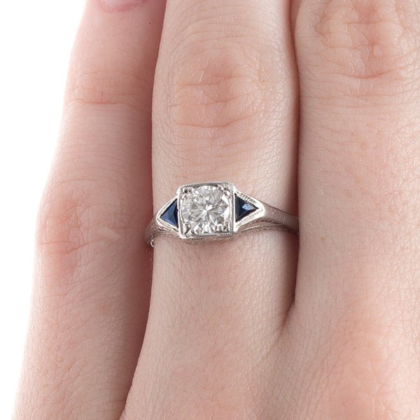 Late Art Deco Geometric Diamond Ring | Willow Lane from Trumpet & Horn