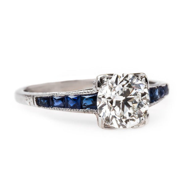 Incredible Art Deco Ring with Sapphire Shoulders | Windermere from Trumpet & Horn