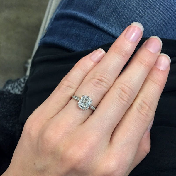 Handcrafted Platinum Engagement Ring with Most Unique Diamond | Windom Lane from Trumpet & Horn