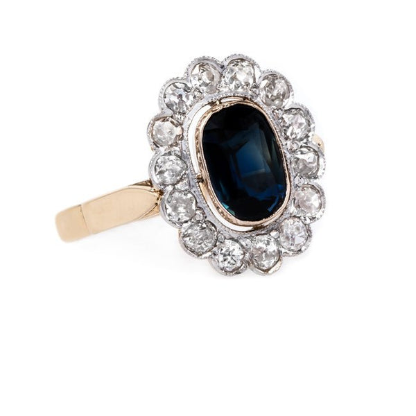 Dreamy Edwardian Cushion Cut Sapphire Ring | Woodside from Trumpet & Horn