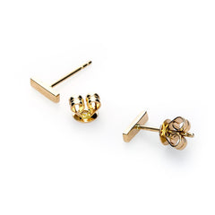 Minimalist Gold Bar Earrings from Trumpet & Horn