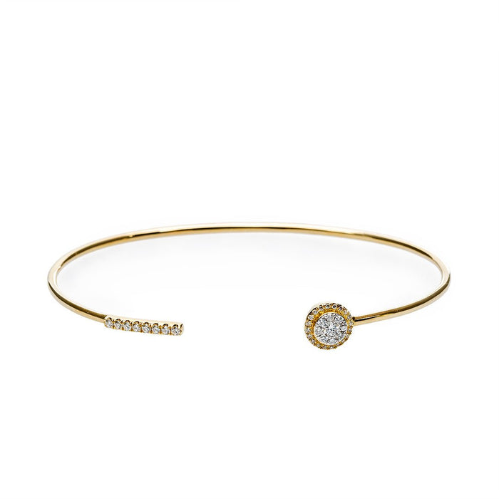 Delicate Diamond Halo Bangle from Trumpet & Horn