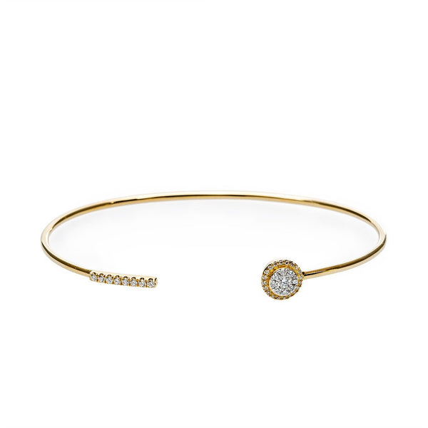 Delicate Diamond Halo Bangle from Trumpet & Horn