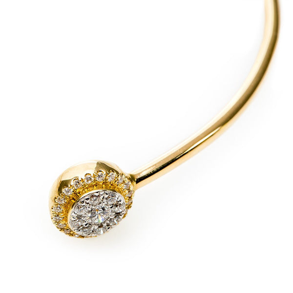 Delicate Diamond Halo Bangle from Trumpet & Horn