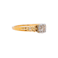 Lily Detailed Retro Two-Tone Engagement Ring | Yucca Valley