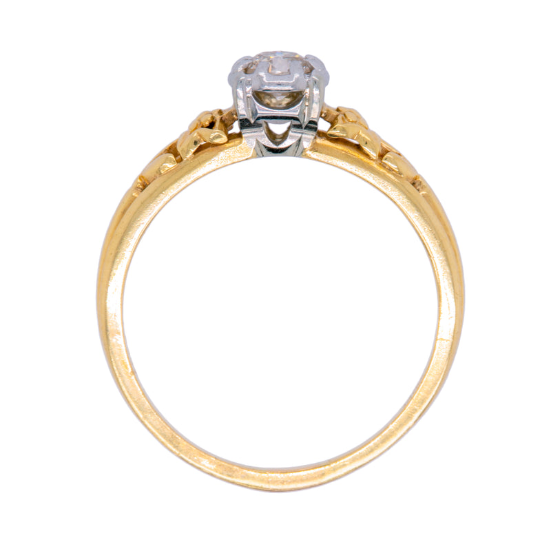 Lily Detailed Retro Two-Tone Engagement Ring | Yucca Valley