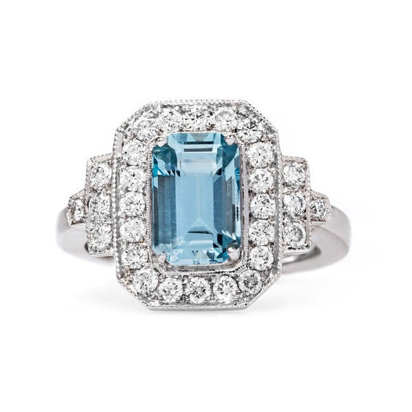 Vintage-Inspired Engagement Ring with Rectangular Step Cut Colored Stone | Zelda from Trumpet & Horn