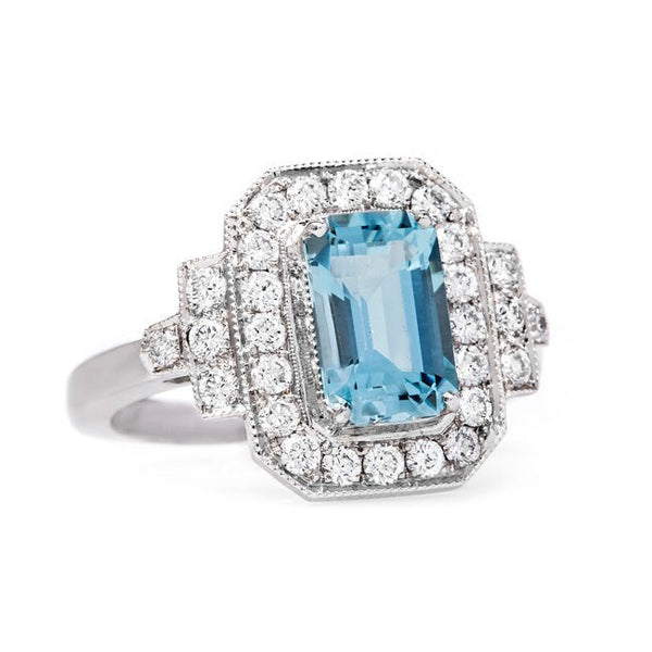 Vintage-Inspired Engagement Ring with Rectangular Step Cut Colored Stone | Zelda from Trumpet & Horn